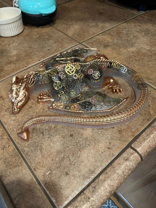 Extra Large Beautiful Resin Gold Dragon