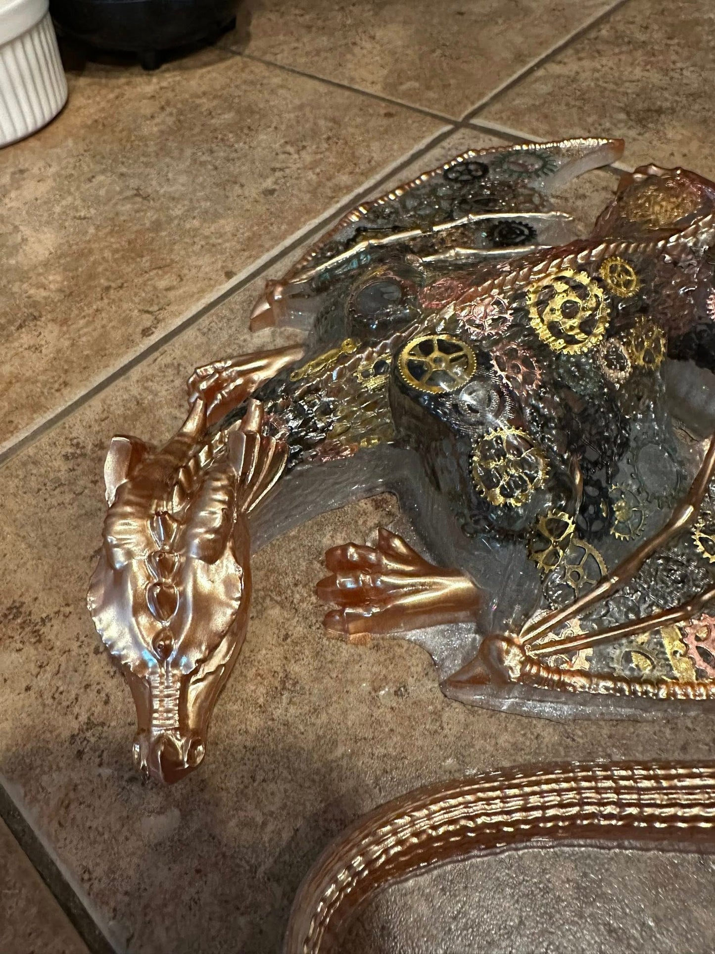 Extra Large Beautiful Resin Gold Dragon