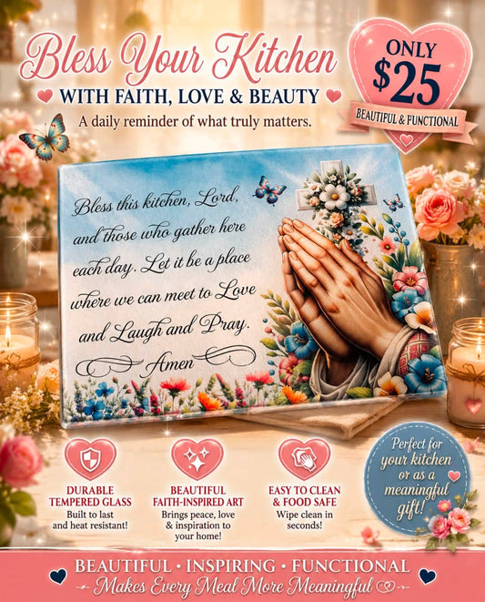 Bless Your Kitchen Wall Art – Faith, Love & Beauty Prayer Kitchen Decor